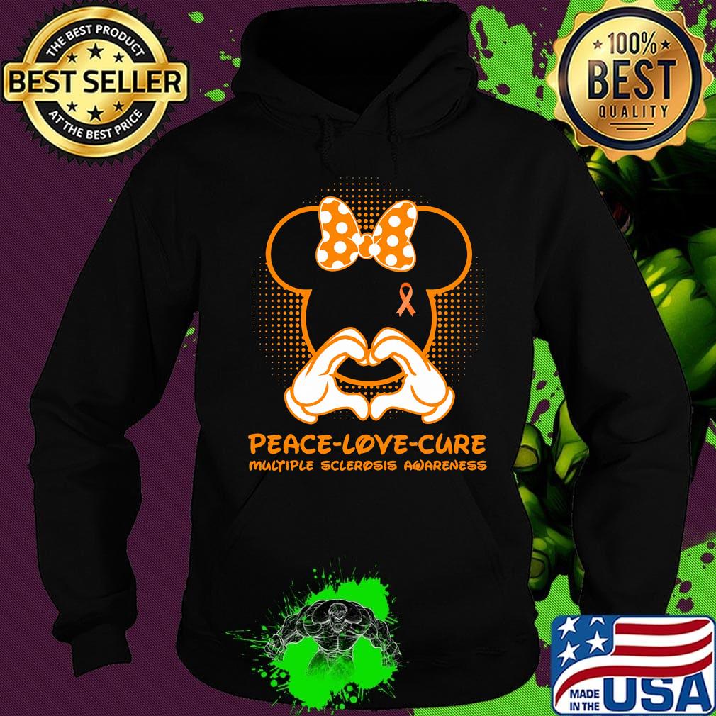 Minnie mouse peace love cure multiple sclerosis awareness s Hoodie Minnie mouse peace love cure multiple sclerosis awareness s Hoodie