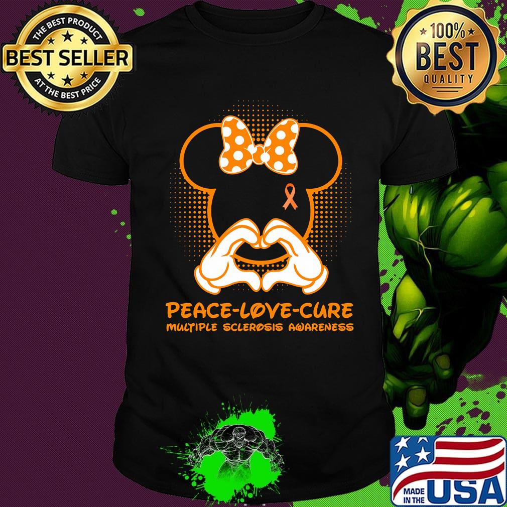 Minnie mouse peace love cure multiple sclerosis awareness shirt