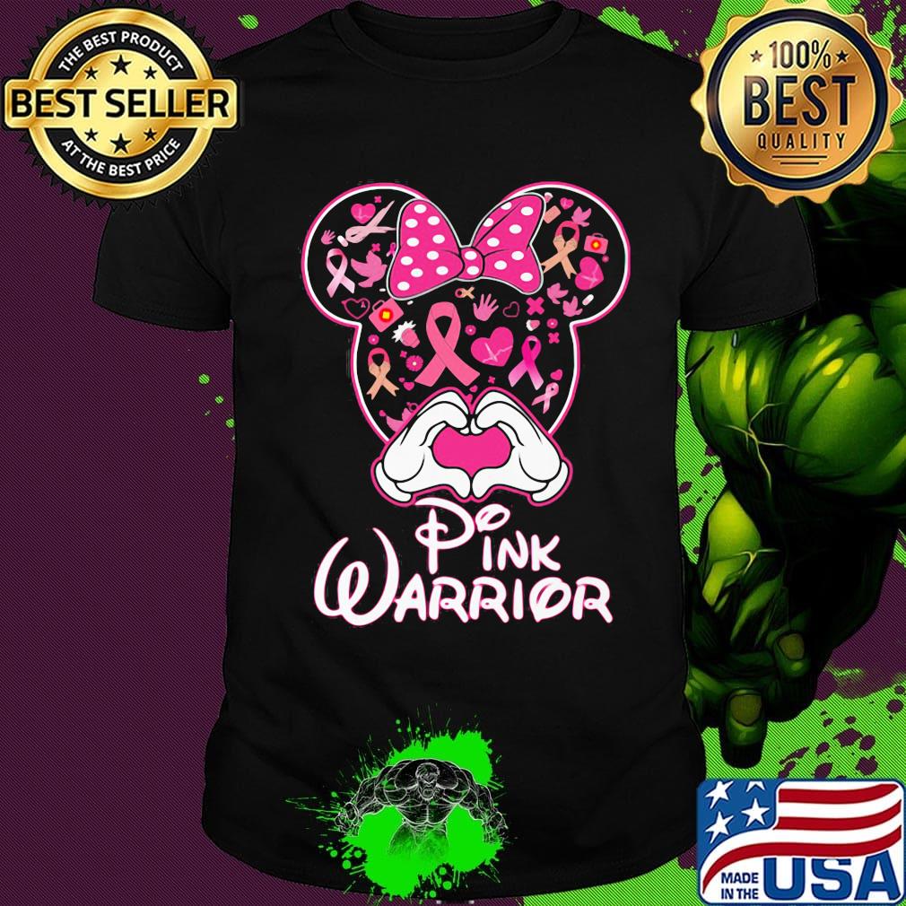 Minnie mouse pink warrior cancer awareness shirt