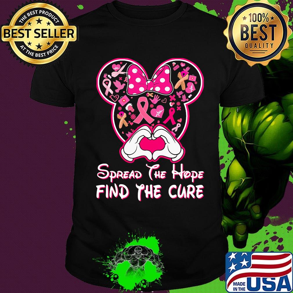 Minnie mouse spread the hope find the cure cancer awareness shirt