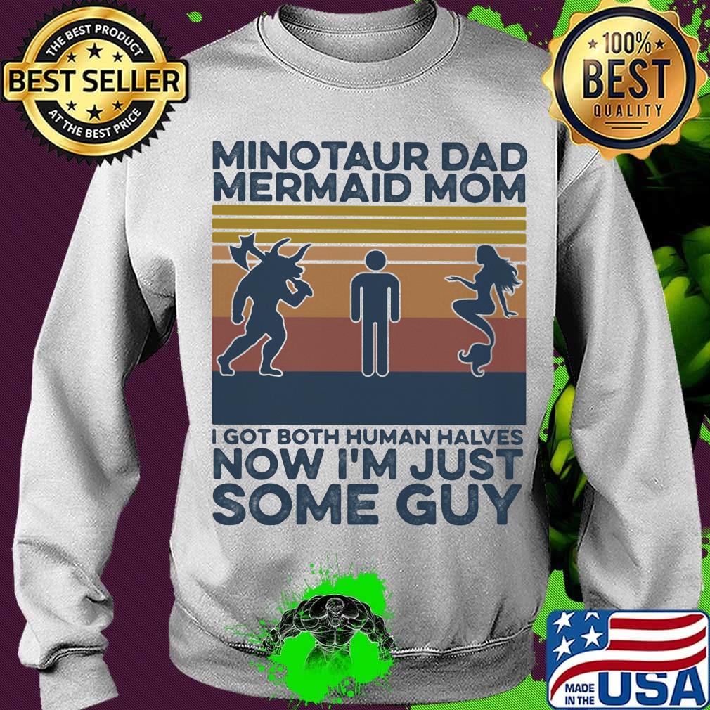 Minotaur dad mermaid mom I got both human halves now I'm just some guy vintage retro s Sweater Minotaur dad mermaid mom I got both human halves now I'm just some guy vintage retro s Sweater