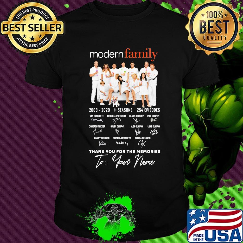 Modern family 2009 2020 11 seasons 254 episodes thank you for the memories to your name signatures shirt