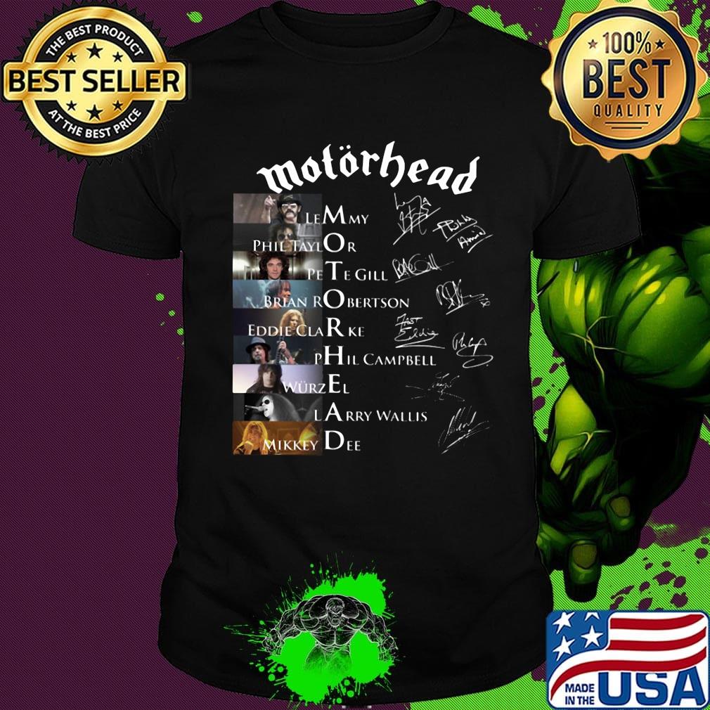 Motorhead movie characters signatures shirt