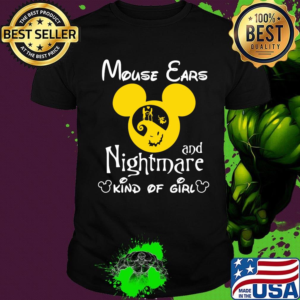 Mouse ears and nightmare kind of girl black shirt