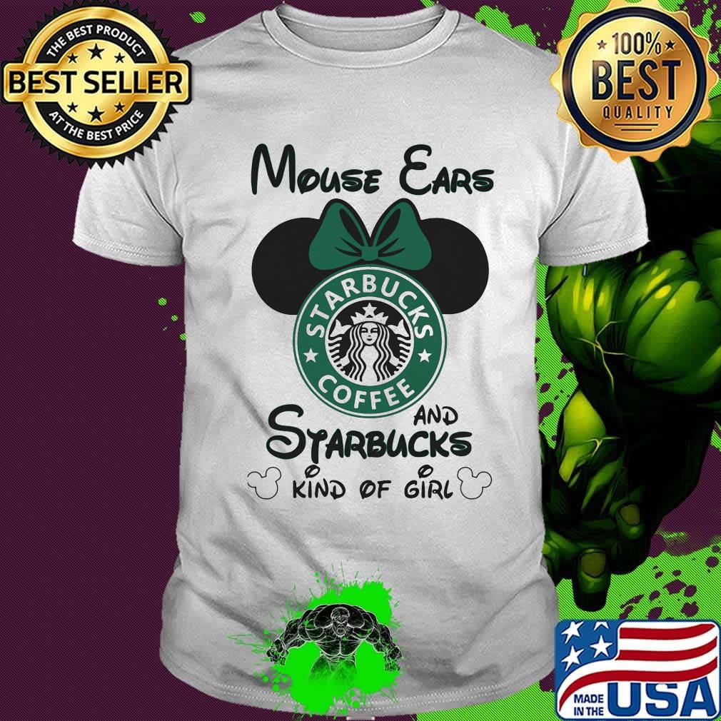 Mouse ears and starbucks coffee kind of girl shirt