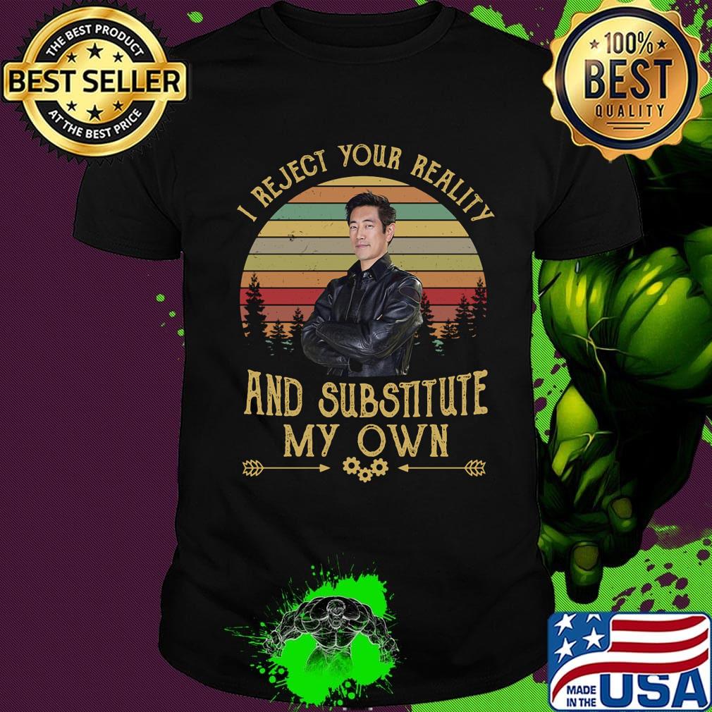 Mythbusters i reject your reality and substitute my own vintage retro black shirt