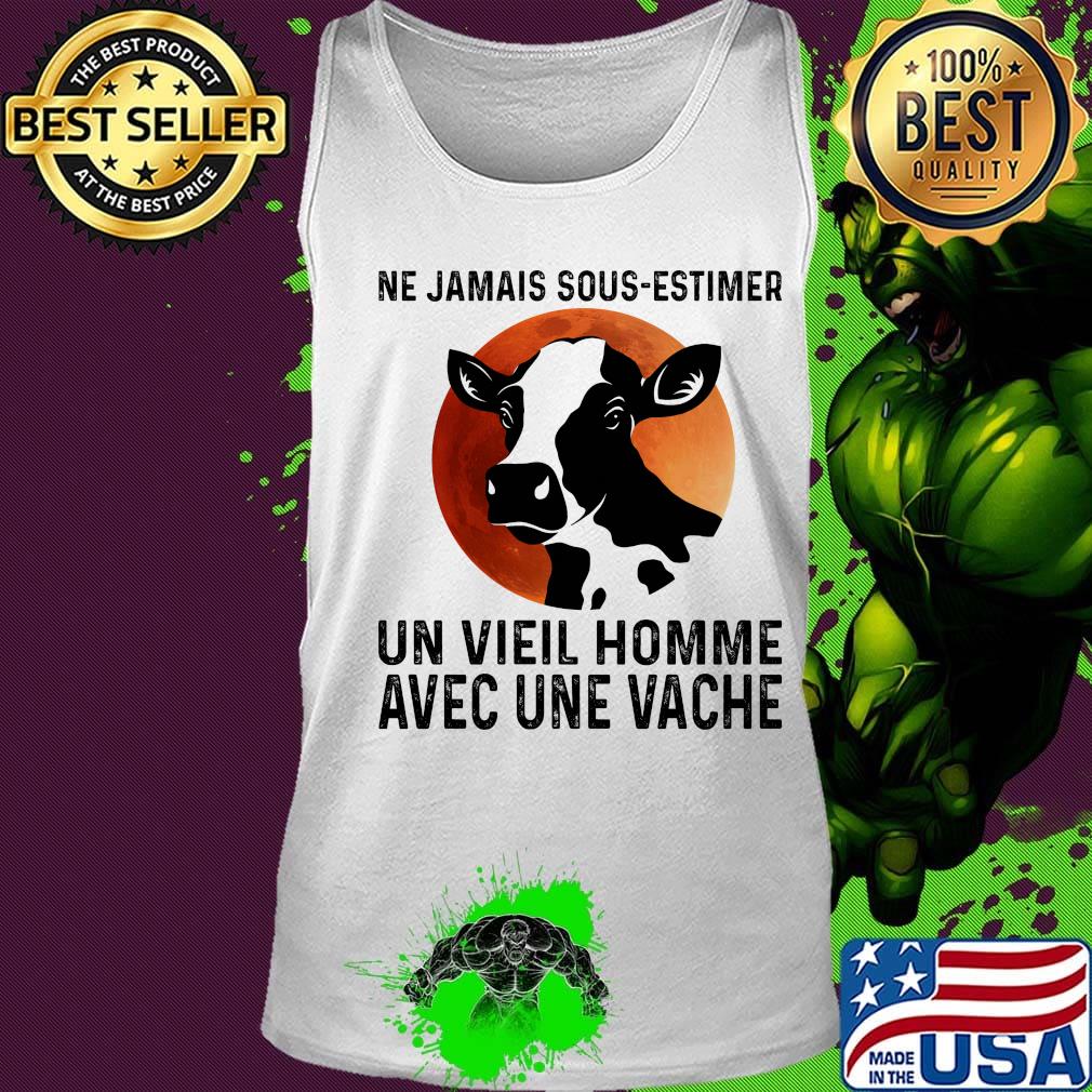 Ne jamais sous estimer un vieil homme avec une vache sunset s Tank top Ne jamais sous estimer un vieil homme avec une vache sunset s Tank top