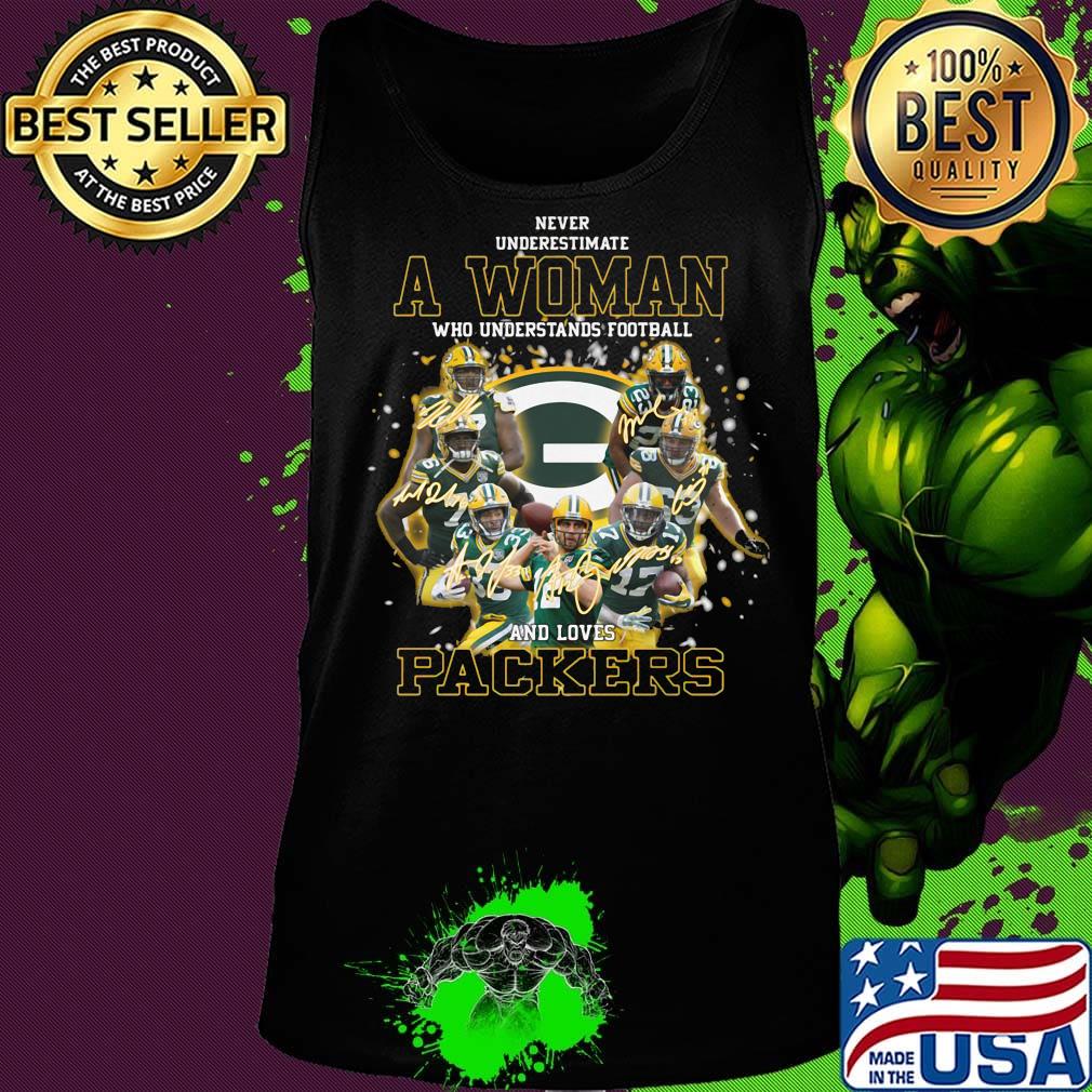 Never underestimate a woman who understands football and loves green bay packers football s Tank top Never underestimate a woman who understands football and loves green bay packers football s Tank top