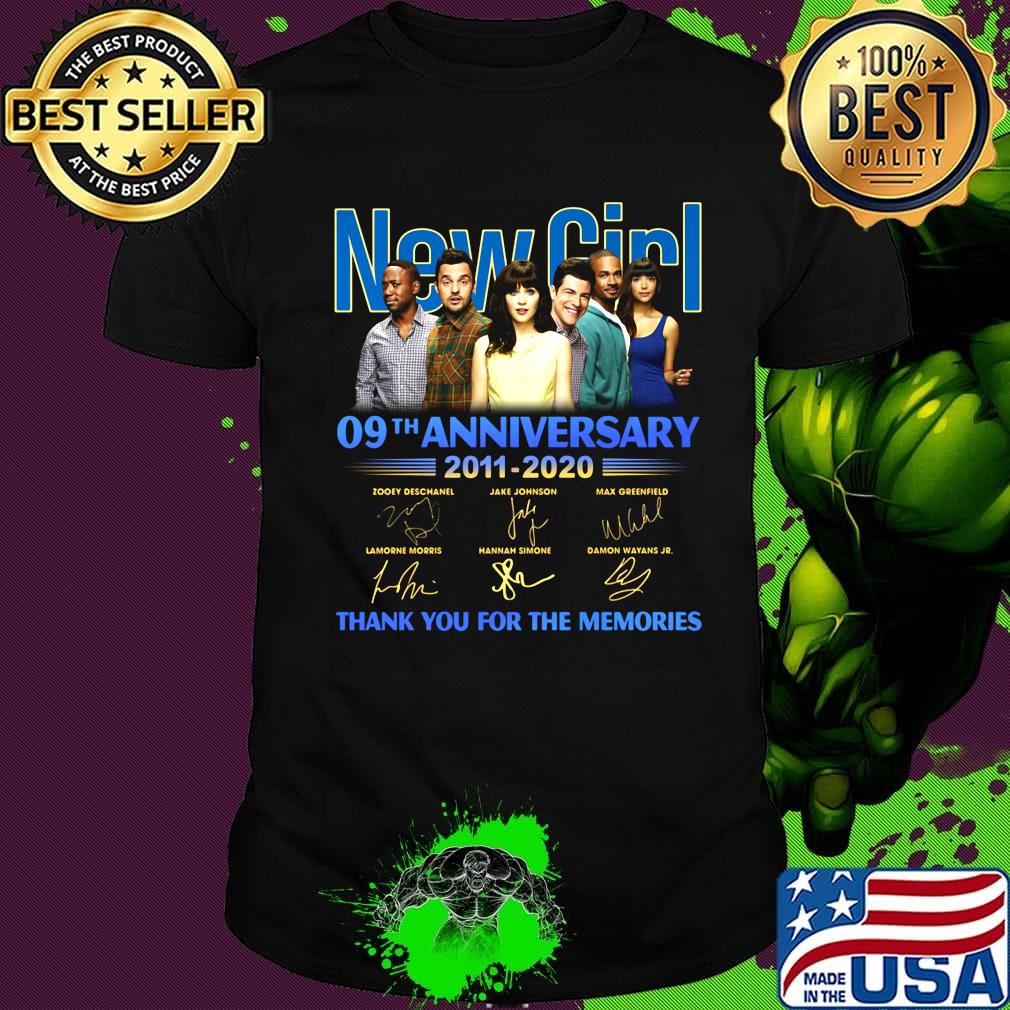 New girl 09th anniversary 2011 2020 thank you for the memories signatures shirt