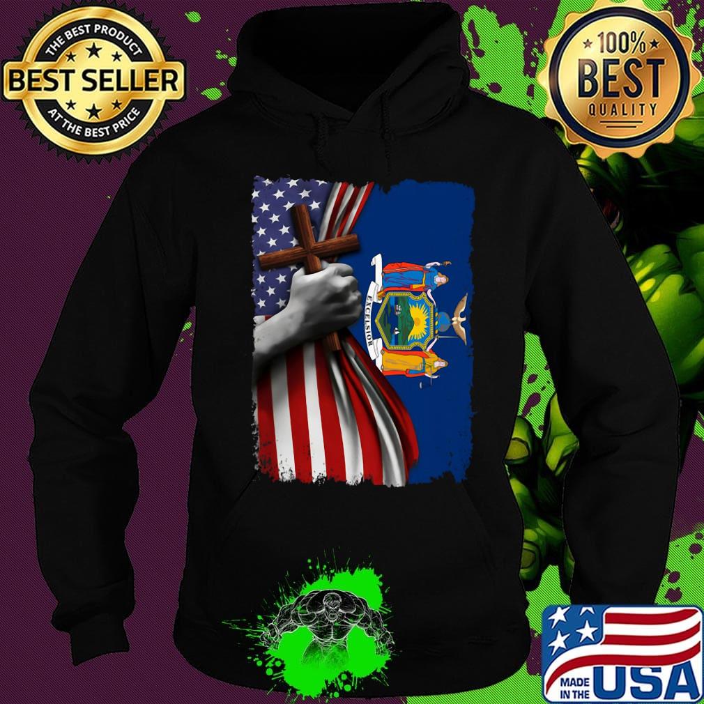 New york american flag cross happy independence day s Hoodie New york american flag cross happy independence day s Hoodie