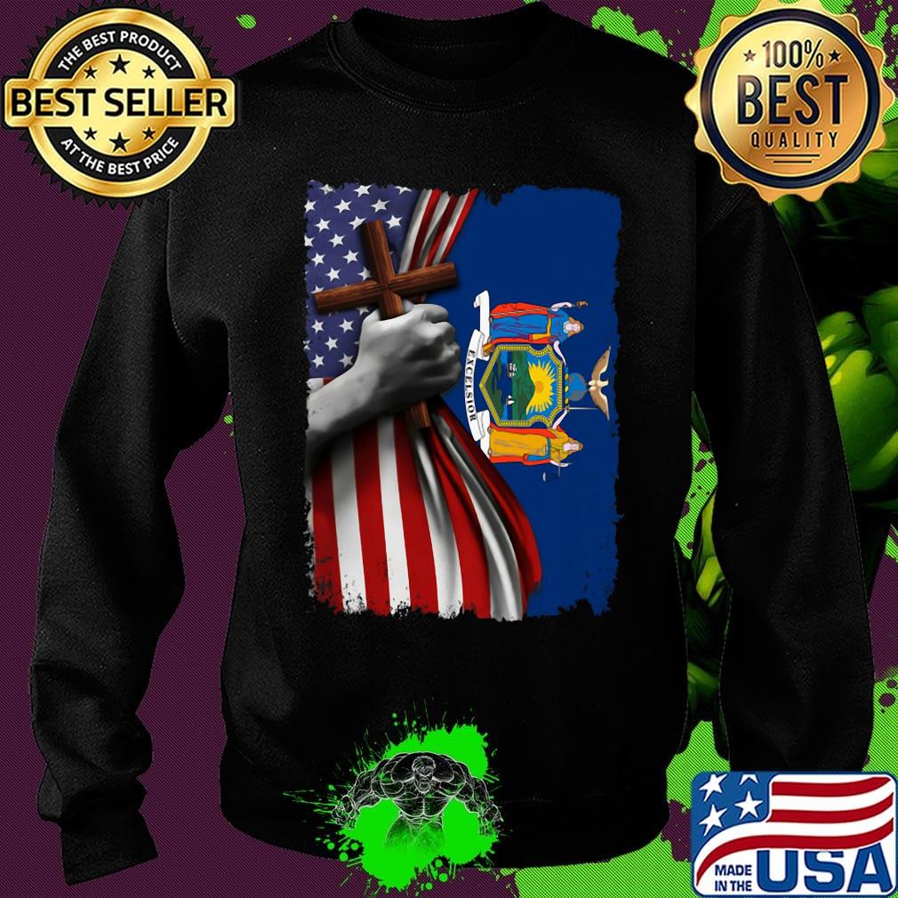 New york american flag cross happy independence day s Sweater New york american flag cross happy independence day s Sweater