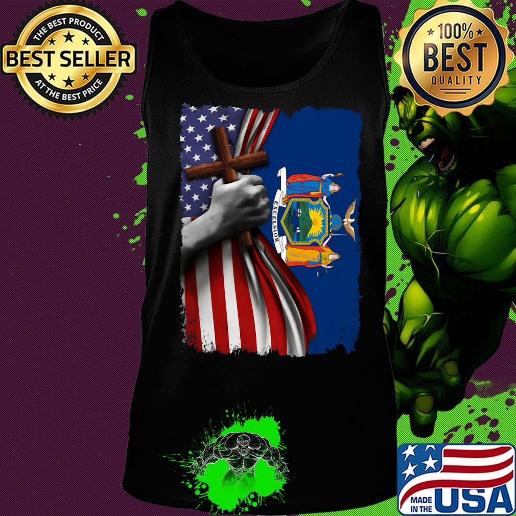 New york american flag cross happy independence day s Tank top New york american flag cross happy independence day s Tank top