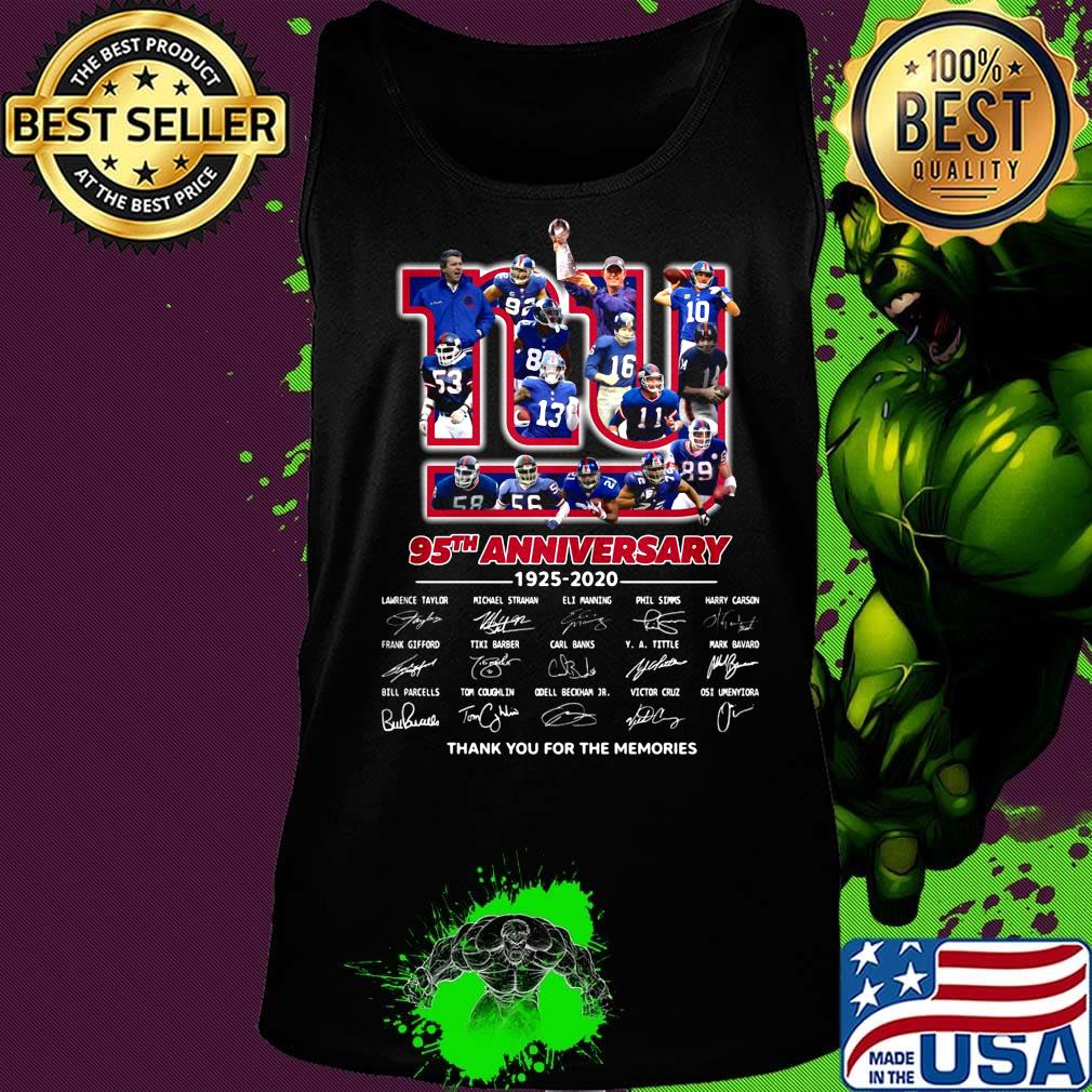 New york giants 95th anniversary 1925 2020 thank you for the memories signatures s Tank top New york giants 95th anniversary 1925 2020 thank you for the memories signatures s Tank top
