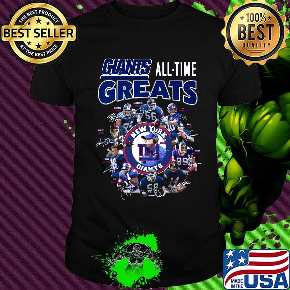 New york giants football all-time greats players signatures shirt New york giants football all-time greats players signatures shirt