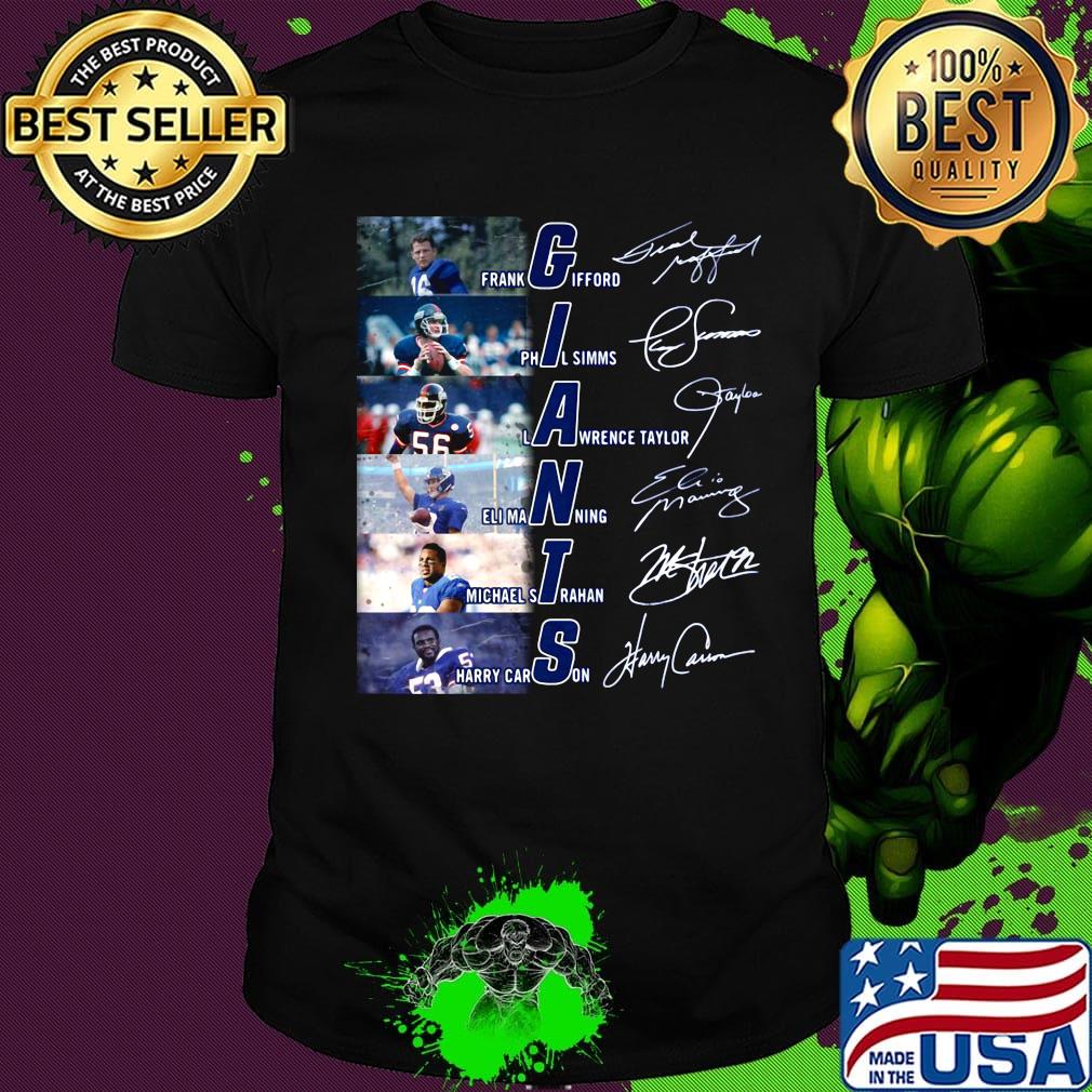 New york giants football players signatures shirt