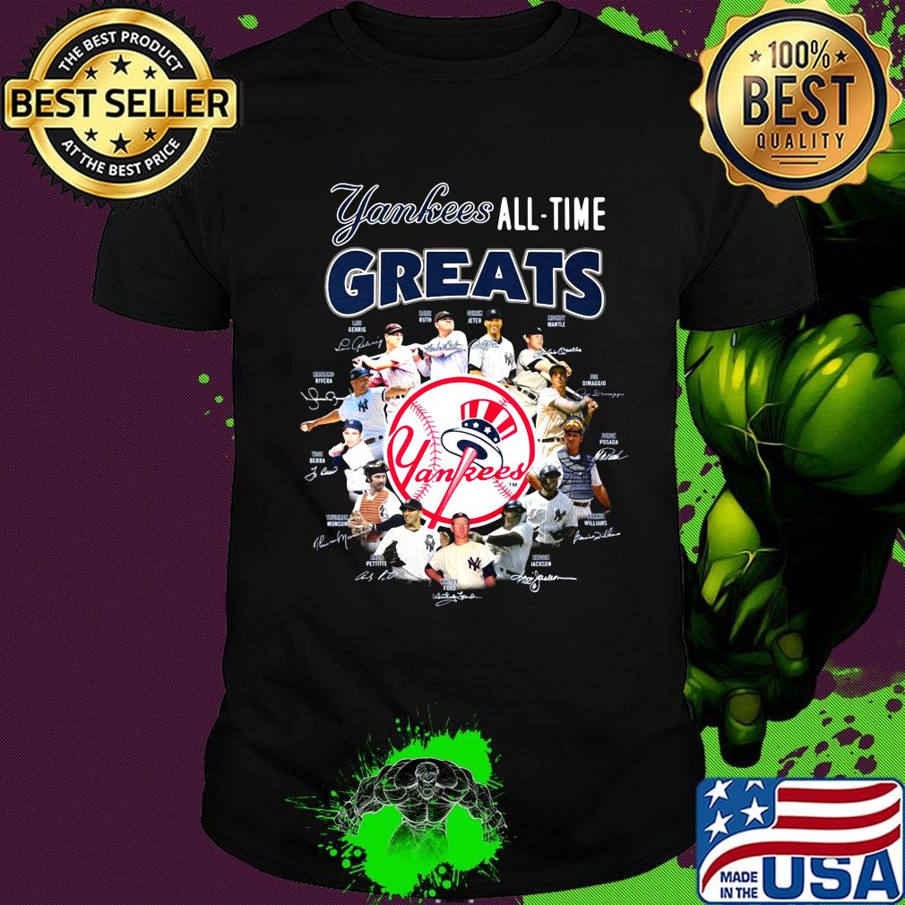 New york yankees all-time greats players signatures shirt