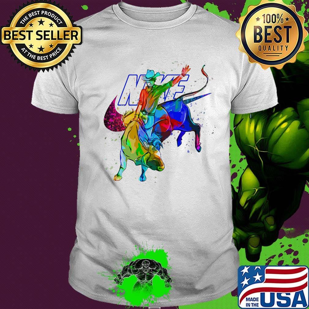 Nike logo riding a buffalo color shirt