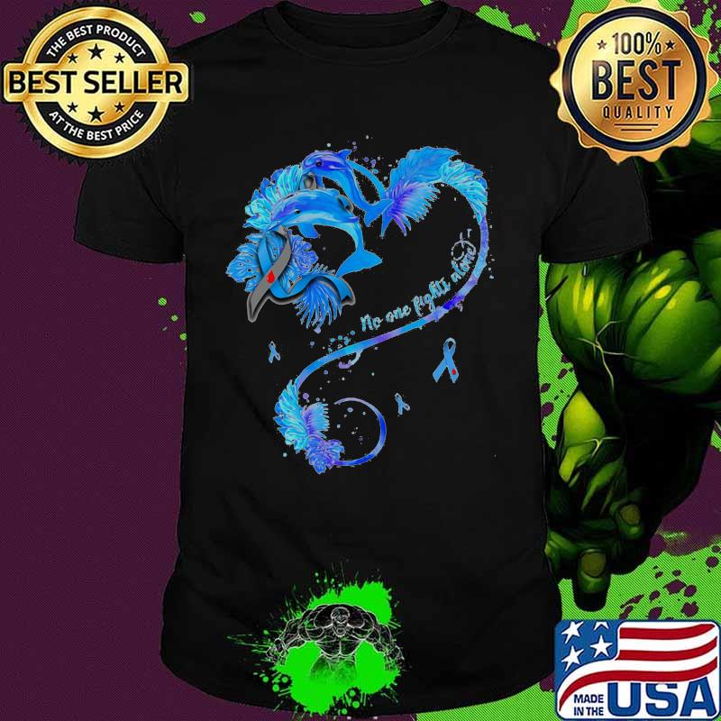 No one fights alone Love Dolphin Cancer awareness shirt