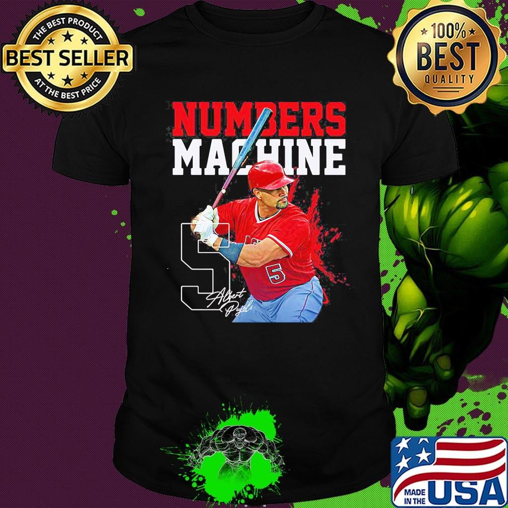 Numbers machine 5 albert pyles baseball signature shirt