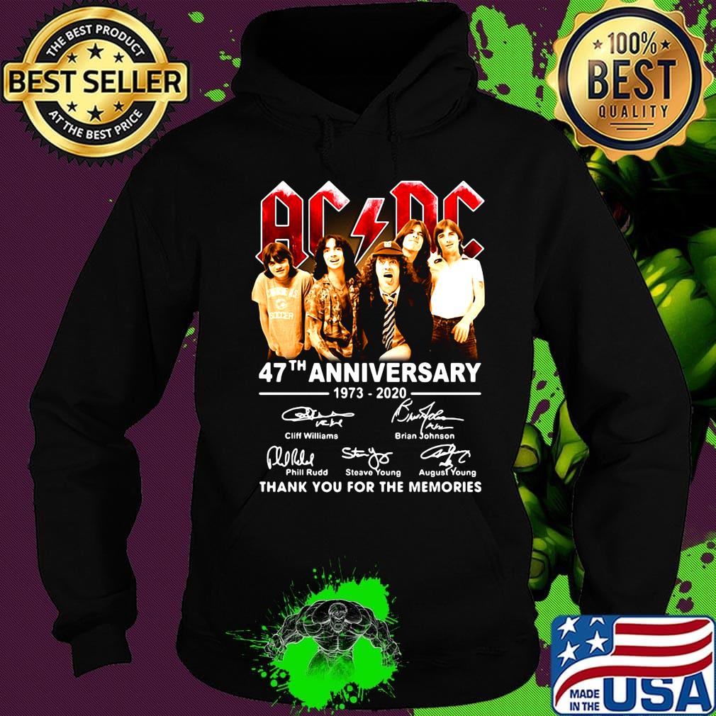 Official AC DC 47th anniversary 1973-2020 thank you for the memories s Hoodie Official AC DC 47th anniversary 1973-2020 thank you for the memories s Hoodie