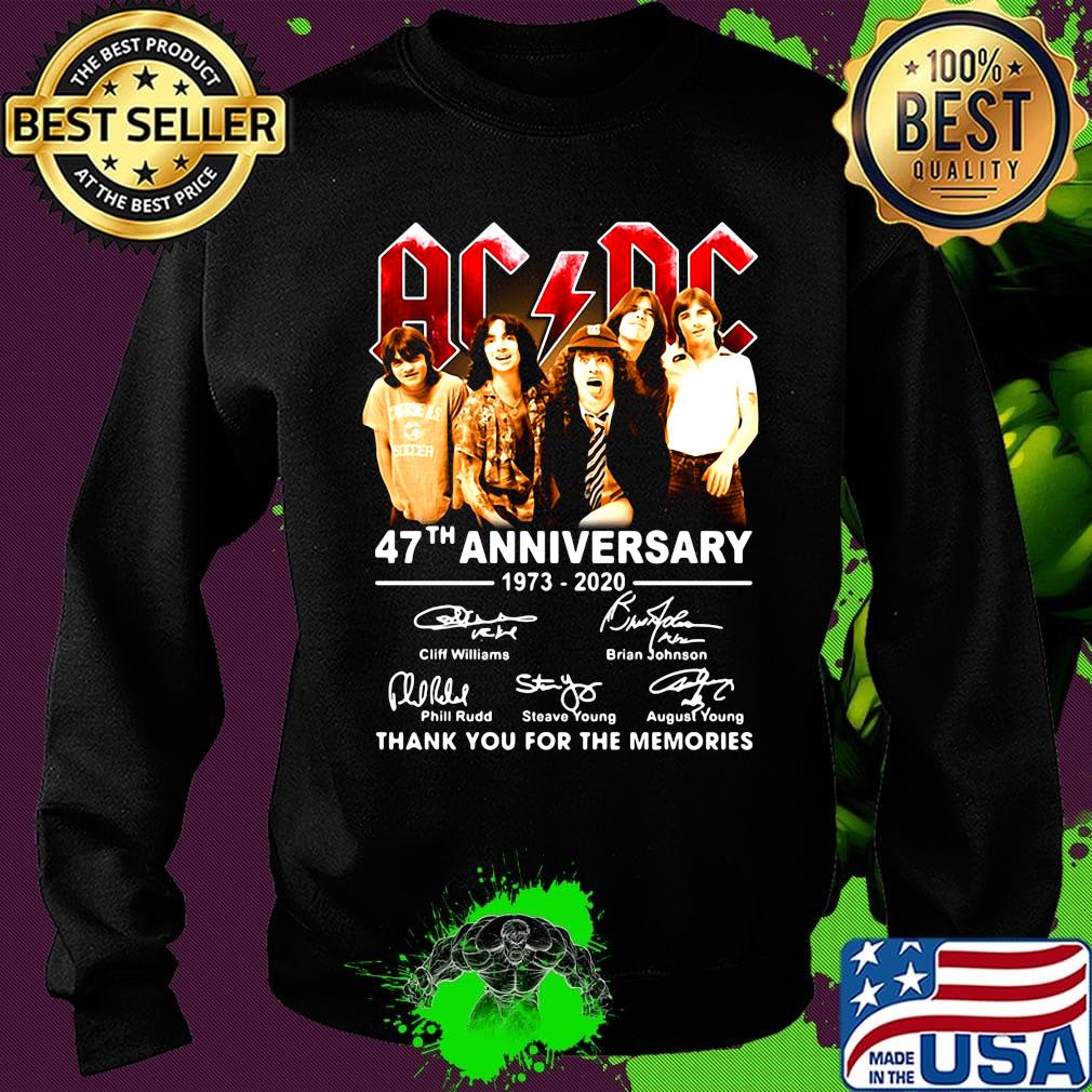 Official AC DC 47th anniversary 1973-2020 thank you for the memories s Sweater Official AC DC 47th anniversary 1973-2020 thank you for the memories s Sweater