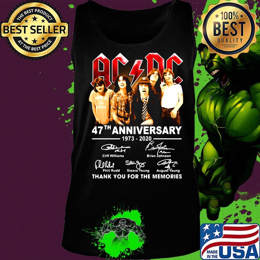 Official AC DC 47th anniversary 1973-2020 thank you for the memories s Tank top Official AC DC 47th anniversary 1973-2020 thank you for the memories s Tank top