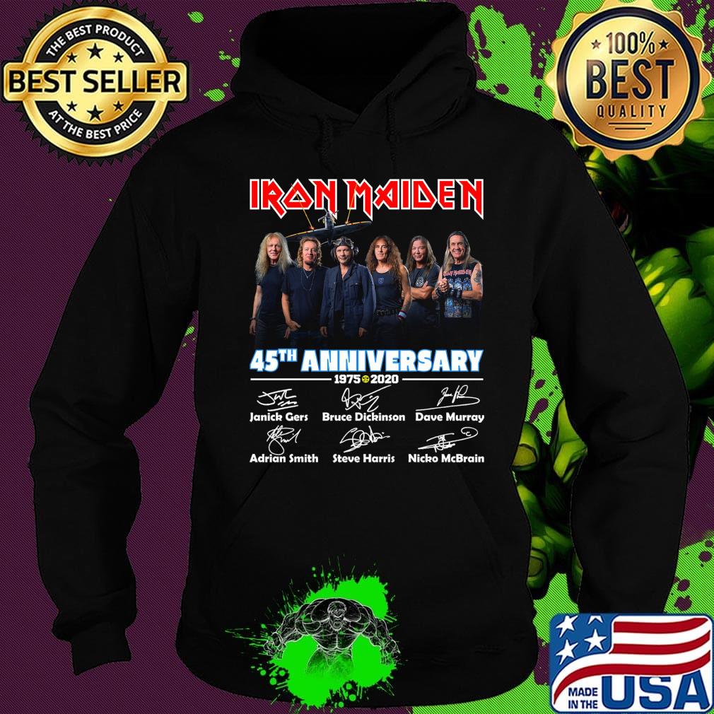 Official Iron Maiden 45th anniversary 1975-2020 signature s Hoodie Official Iron Maiden 45th anniversary 1975-2020 signature s Hoodie