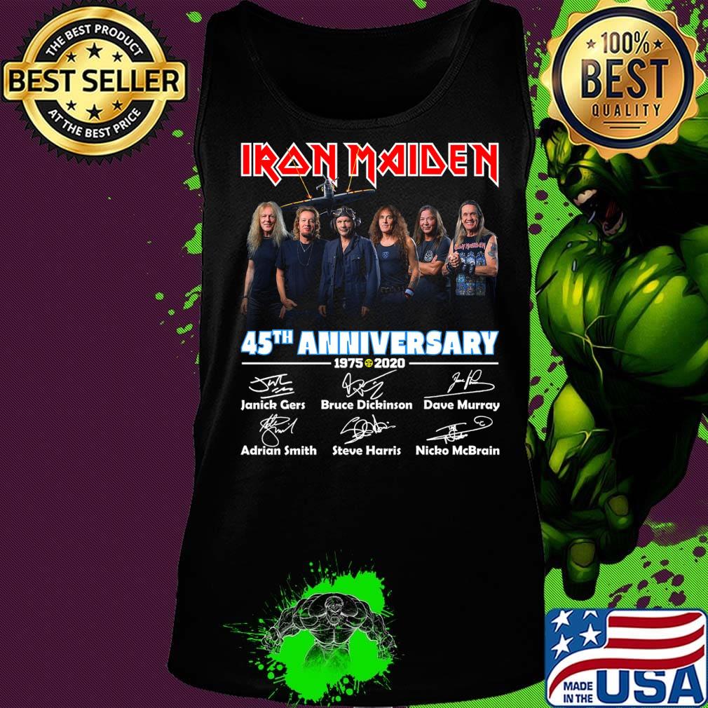 Official Iron Maiden 45th anniversary 1975-2020 signature s Tank top Official Iron Maiden 45th anniversary 1975-2020 signature s Tank top