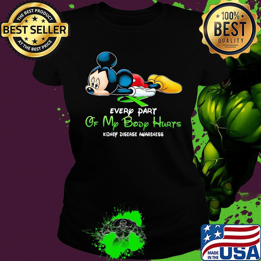 Official Mickey mouse every part of my body hurts fibromyalgia awareness s Ladies tee Official Mickey mouse every part of my body hurts fibromyalgia awareness s Ladies tee