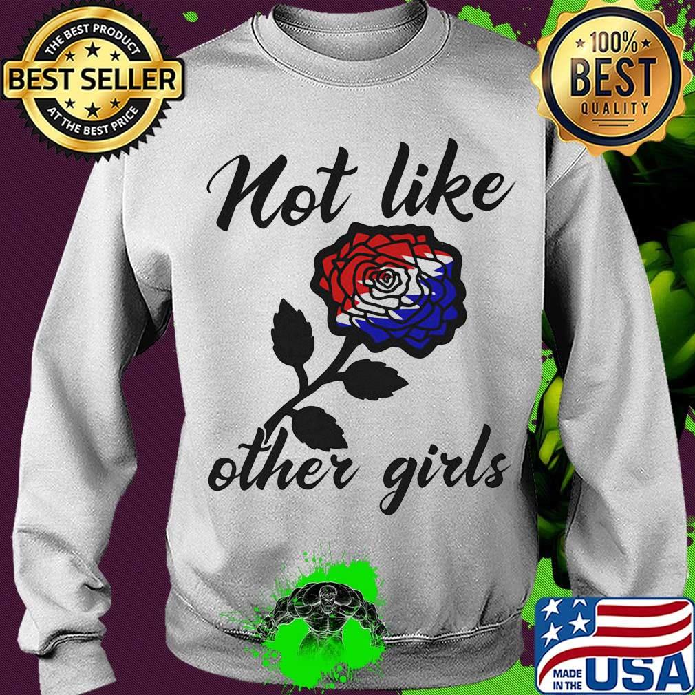 Official Not like other girls rose red white and blue s Sweater Official Not like other girls rose red white and blue s Sweater