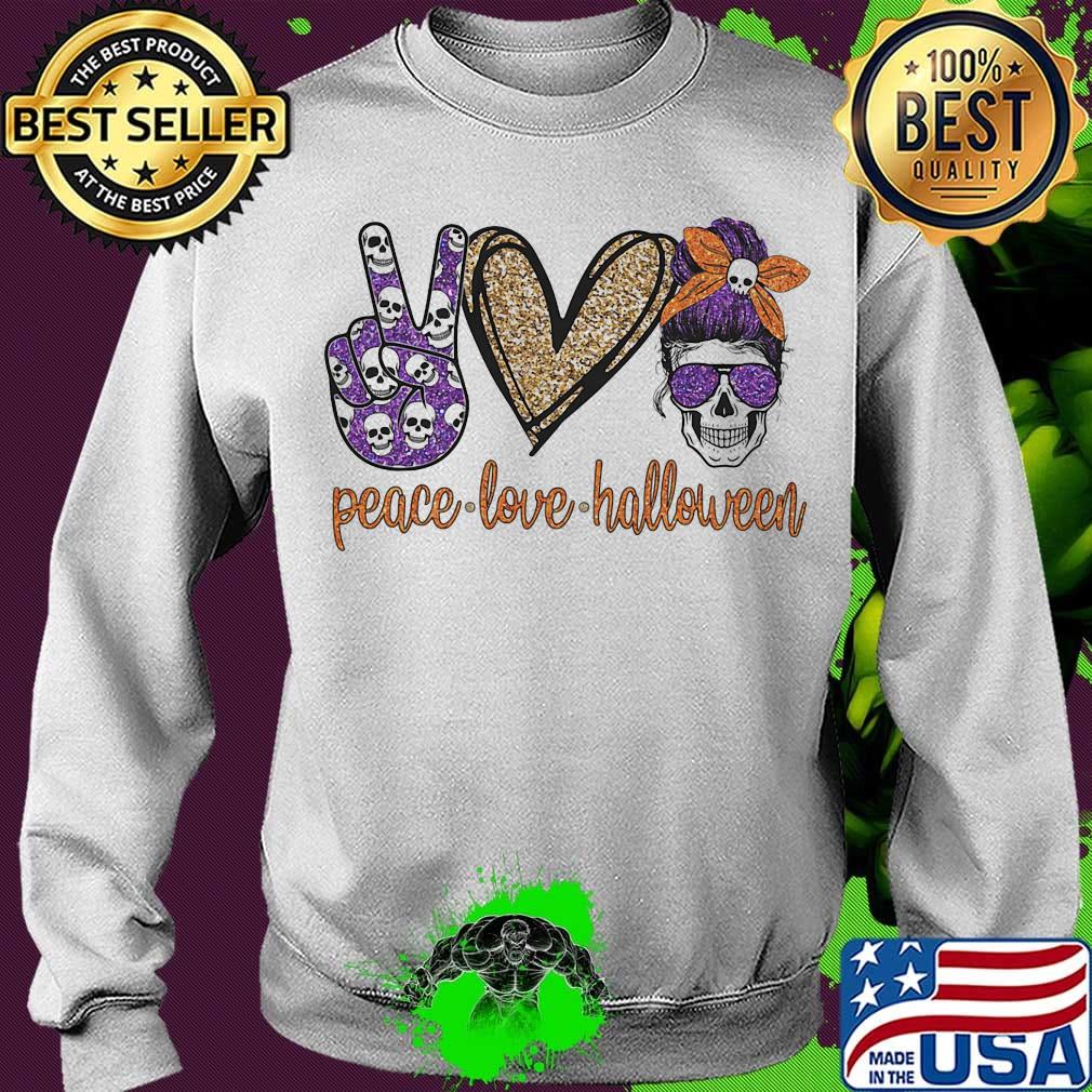 Official Peace Love Halloween s Sweater Official Peace Love Halloween s Sweater