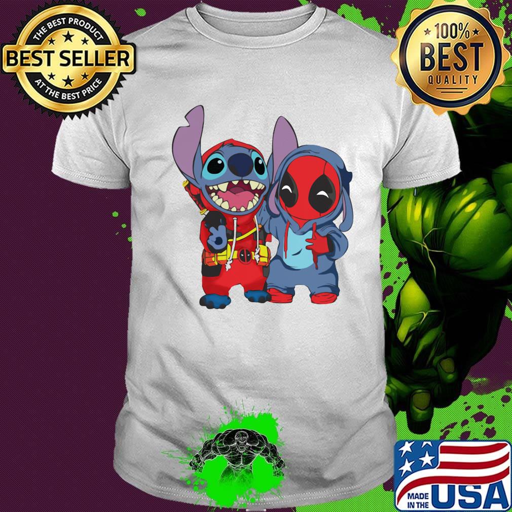 Official stitch and deadpool shirt