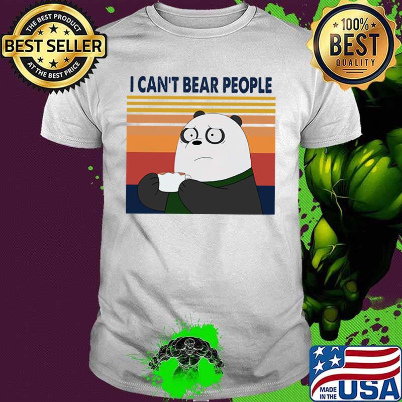 Panda I can't bear people Vintage Retro shirt