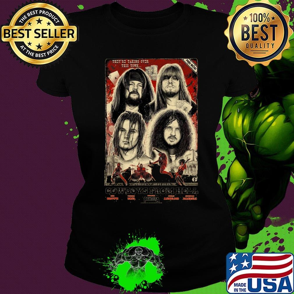PANTERA COWBOYS FROM HELL 30TH ANNIVEARSARY POSTER BY PAUL JACKSON SHIRT Ladies tee PANTERA COWBOYS FROM HELL 30TH ANNIVEARSARY POSTER BY PAUL JACKSON SHIRT Ladies tee
