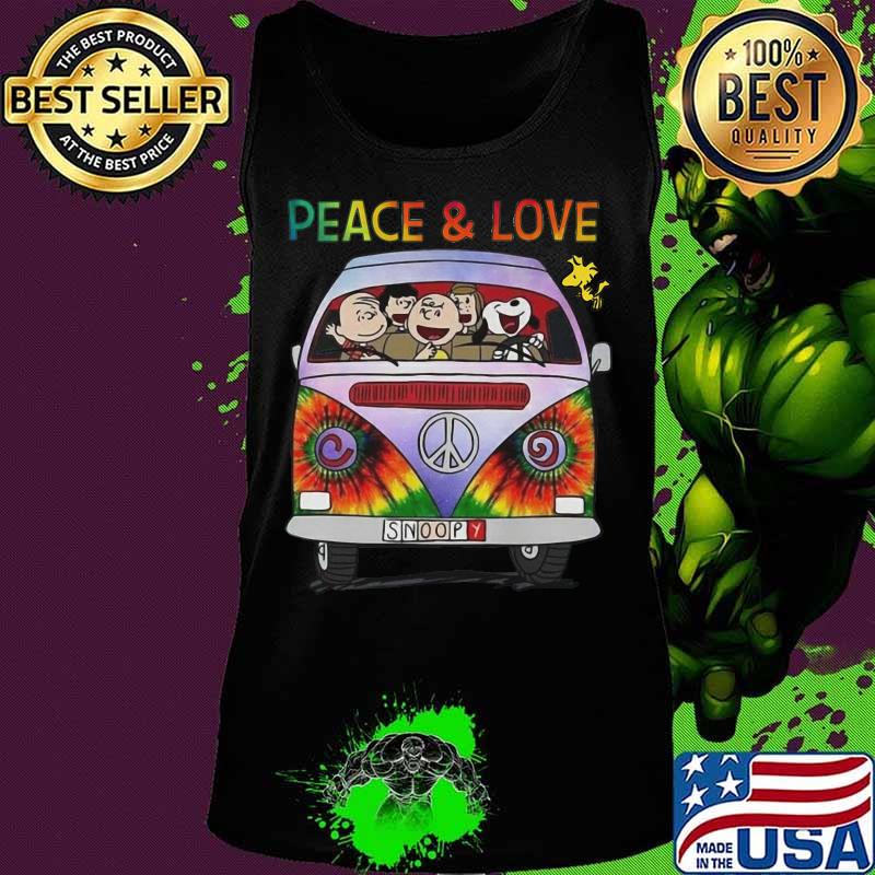 Peace and love the peanuts driving bus peace hippie s Tank top Peace and love the peanuts driving bus peace hippie s Tank top