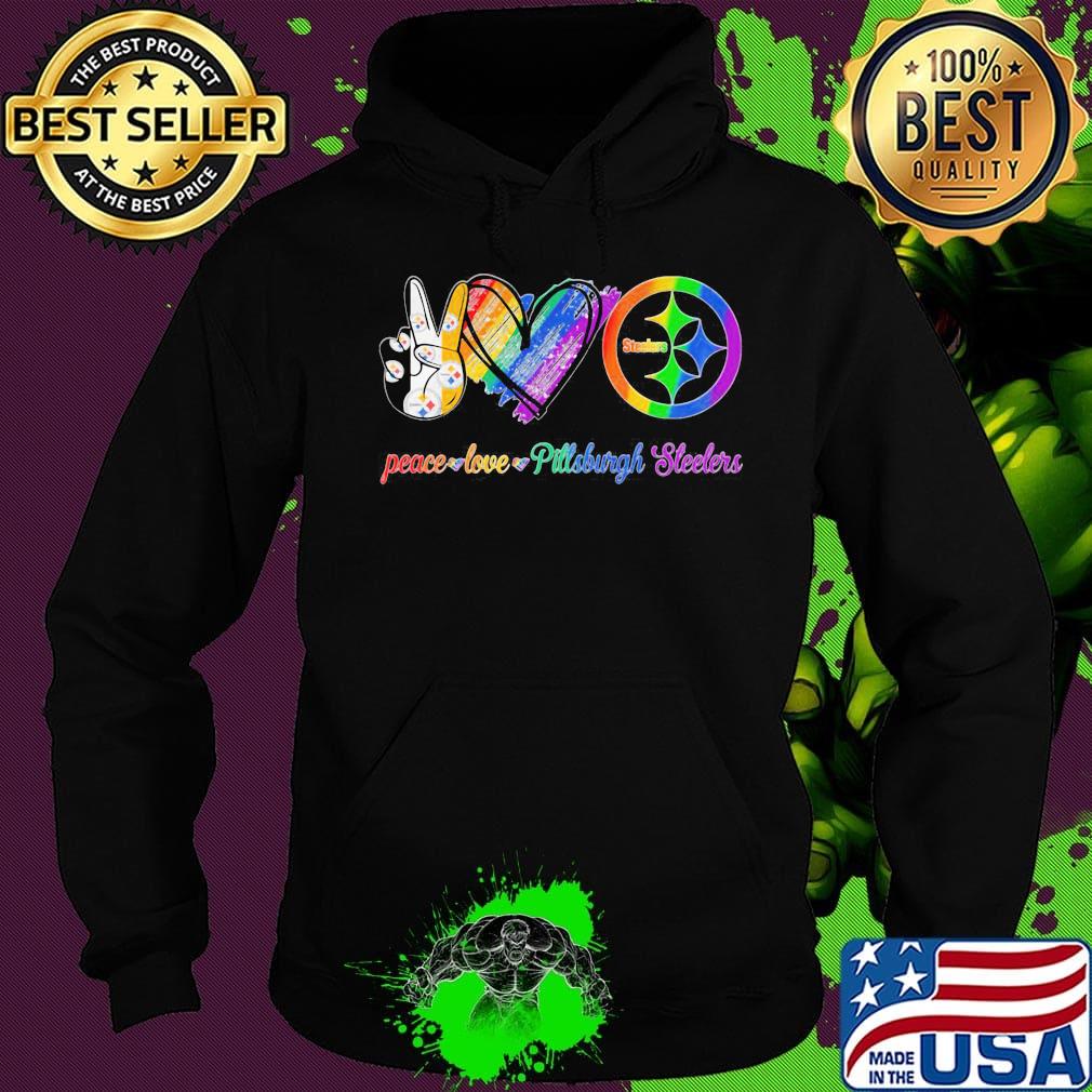 Peace love Pittsburgh Steelers Diamond LGBT s Hoodie Peace love Pittsburgh Steelers Diamond LGBT s Hoodie