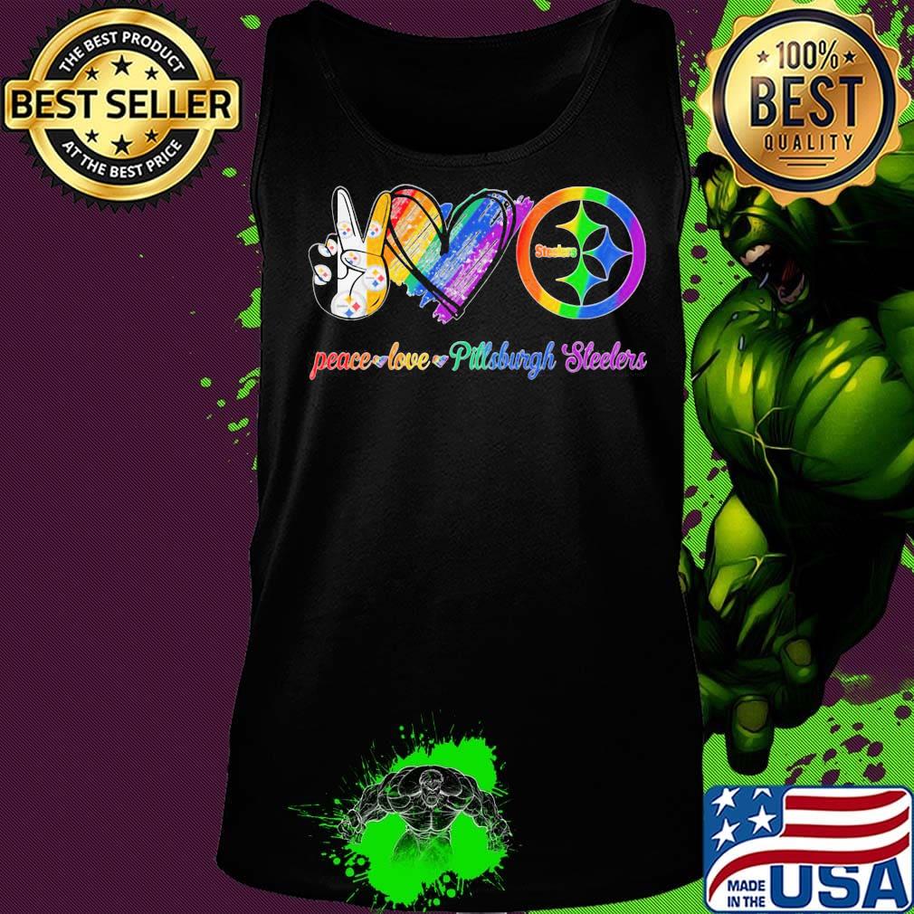 Peace love Pittsburgh Steelers Diamond LGBT s Tank top Peace love Pittsburgh Steelers Diamond LGBT s Tank top