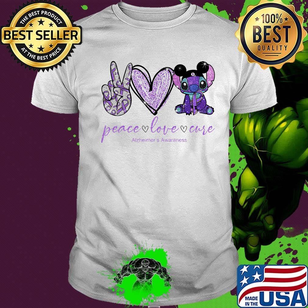 Peace love stitch alzheimer awareness shirt