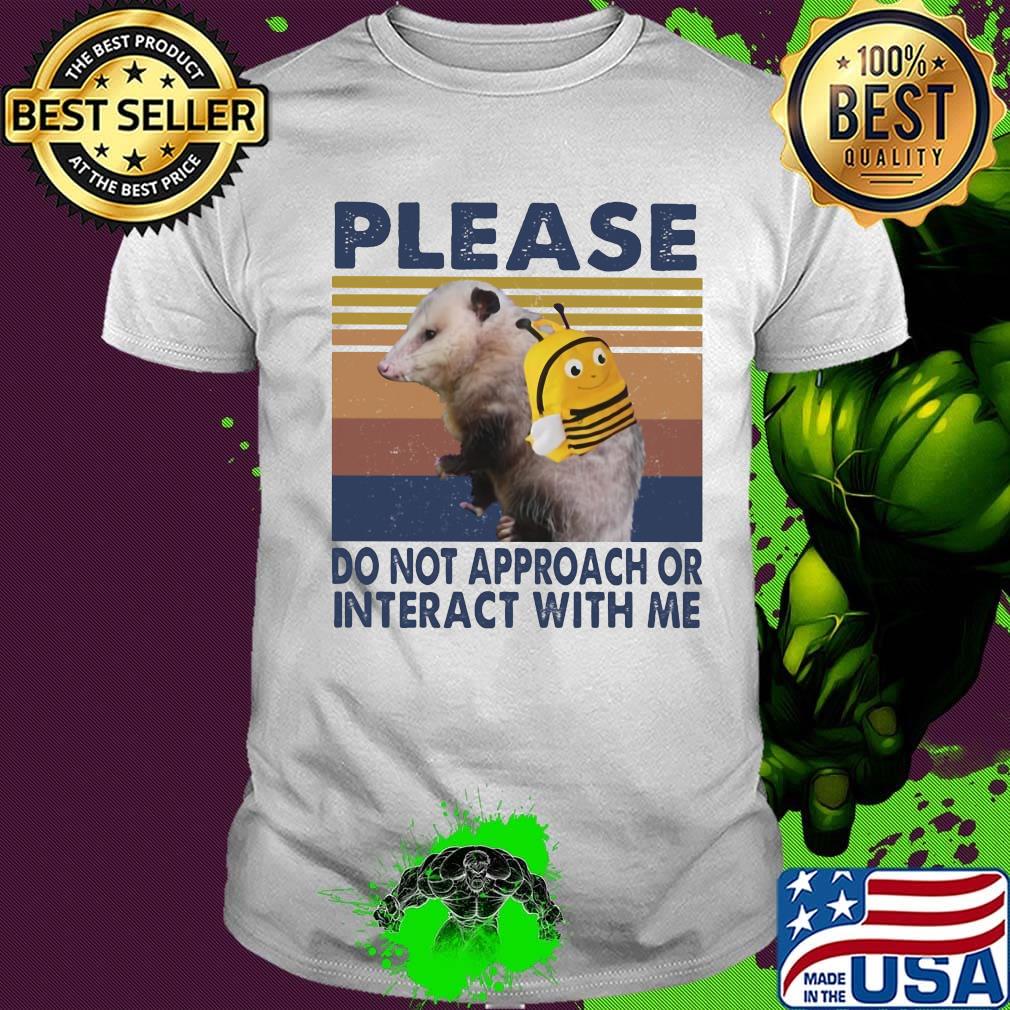 Please do not approach or interact with me mouse bee bag vintage retro shirt
