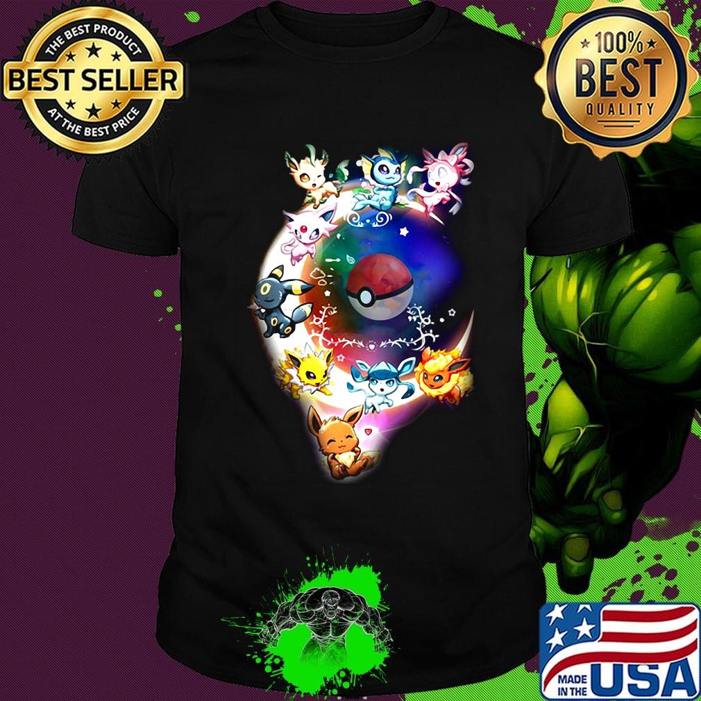 Pokemon cartoon characters stars shirt