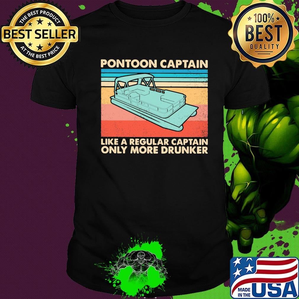 Pontoon captain like a regular captain only more drunk vintage retro shirt