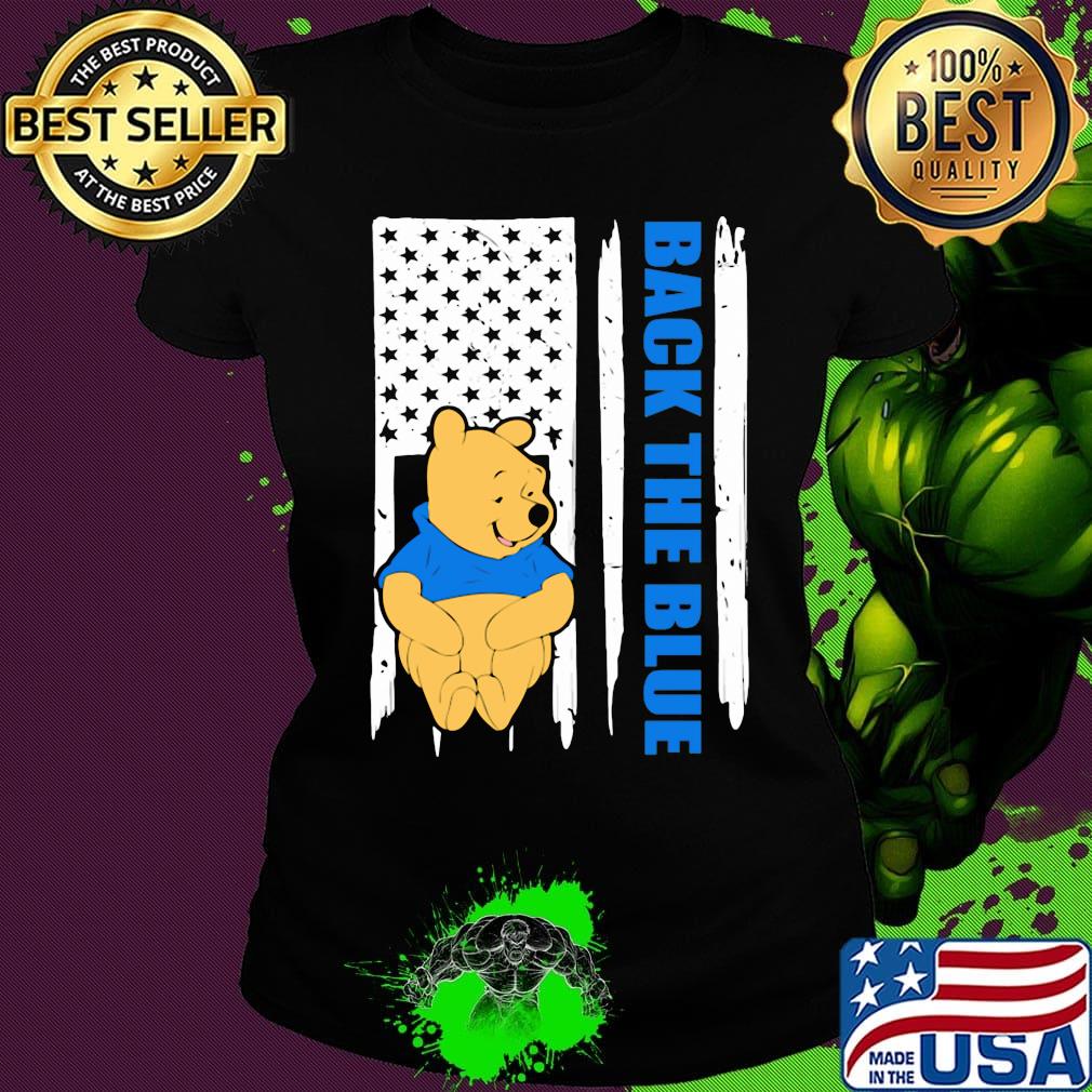 Pooh back the blue american flag independence day s Ladies tee Pooh back the blue american flag independence day s Ladies tee