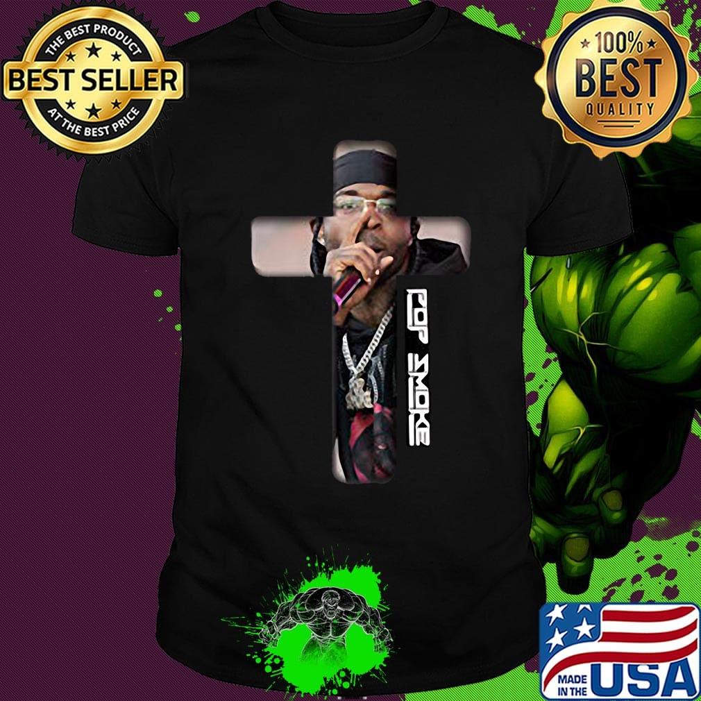 Pop smoke rapper cross shirt