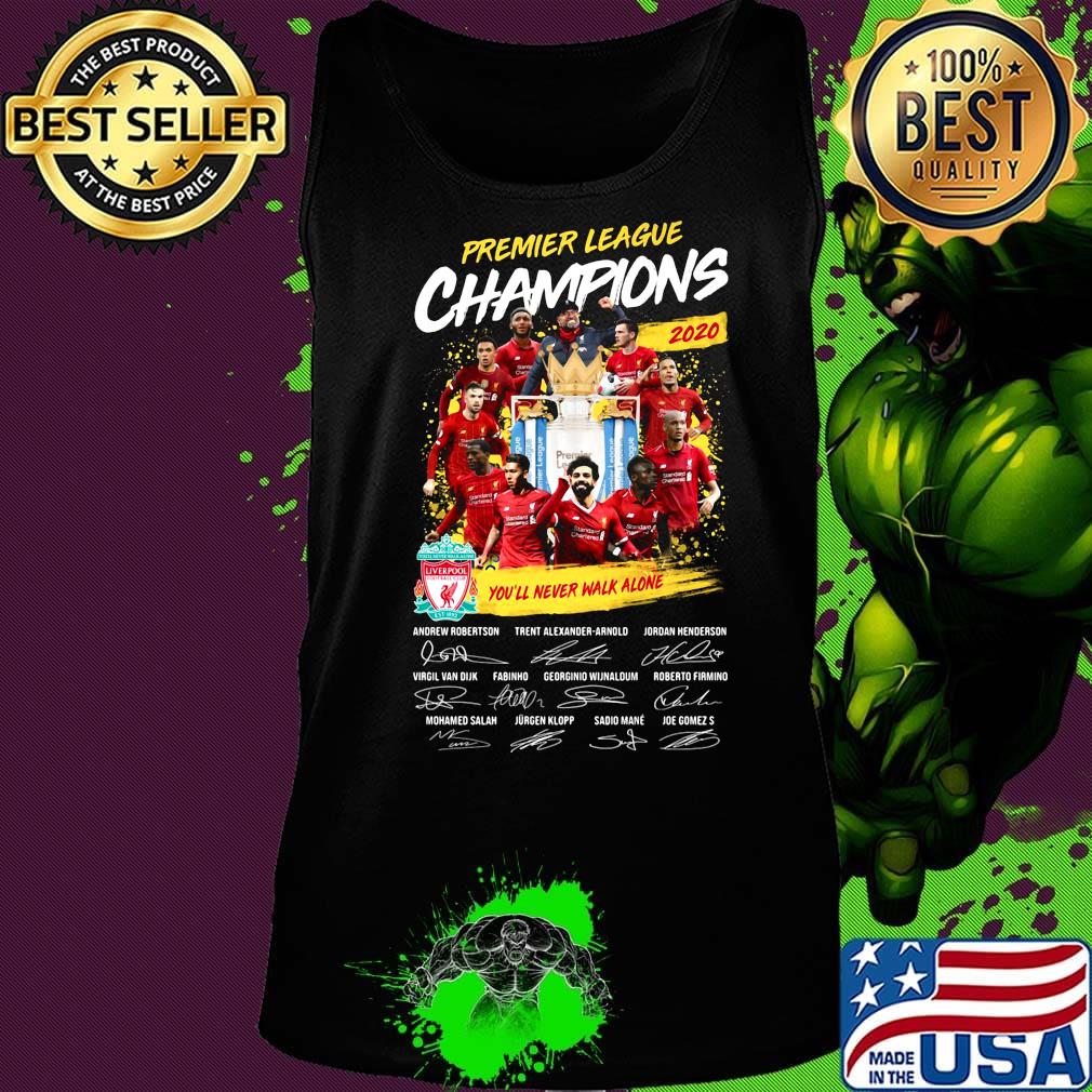 Premier league champions 2020 you'll never walk alone signatures s Tank top Premier league champions 2020 you'll never walk alone signatures s Tank top