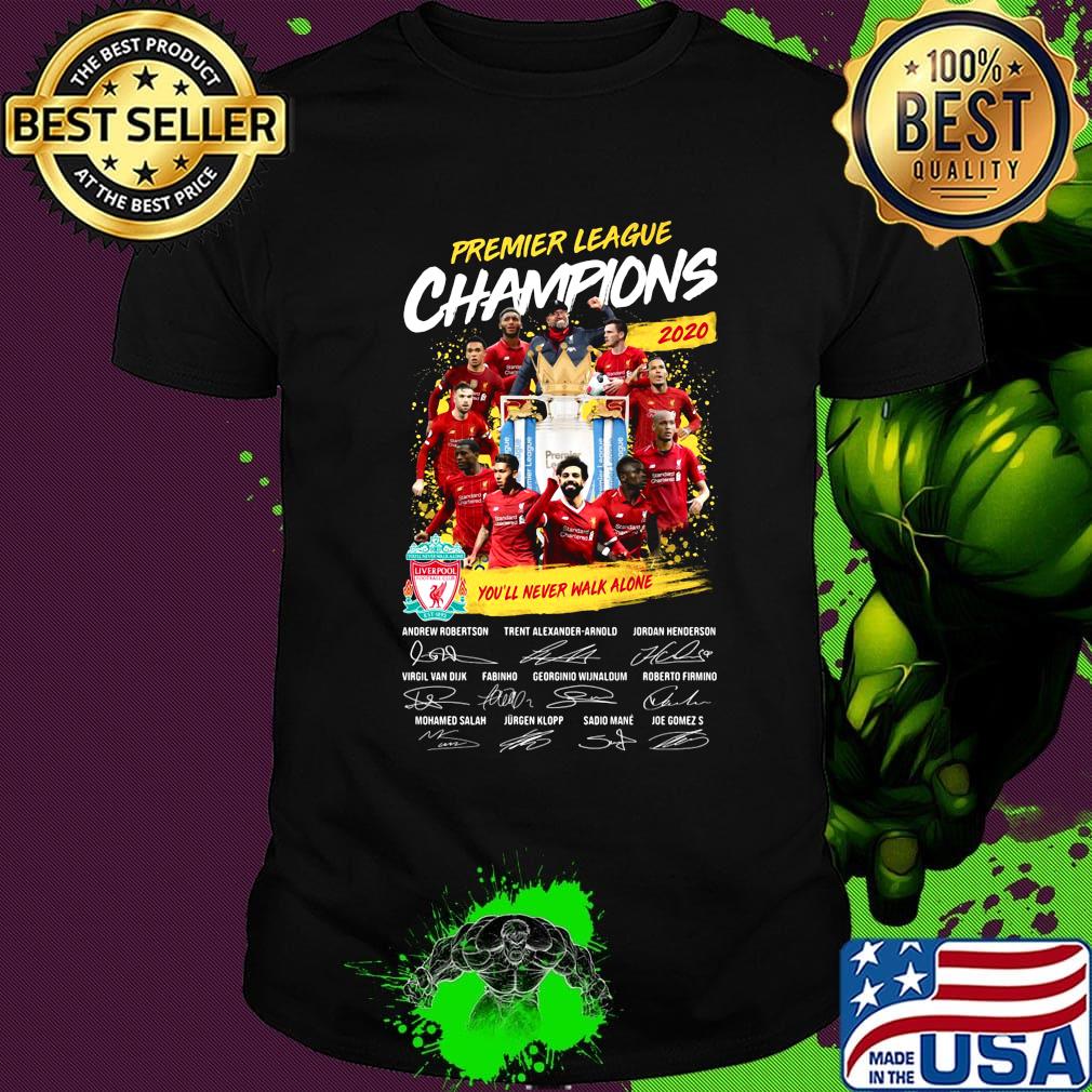 Premier league champions 2020 you'll never walk alone signatures shirt