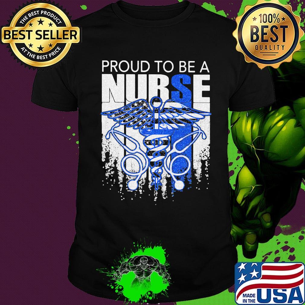 Proud to be a nurse american flag independence day shirt
