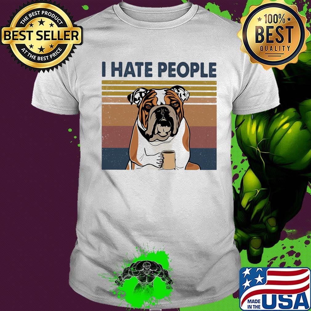 Pug i hate people vintage retro shirt