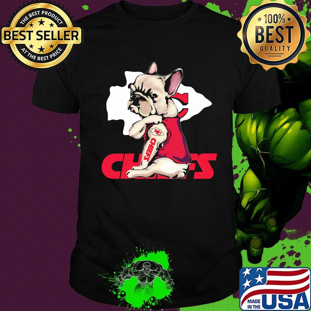 Pug tattoos kansas city chiefs football logo shirt
