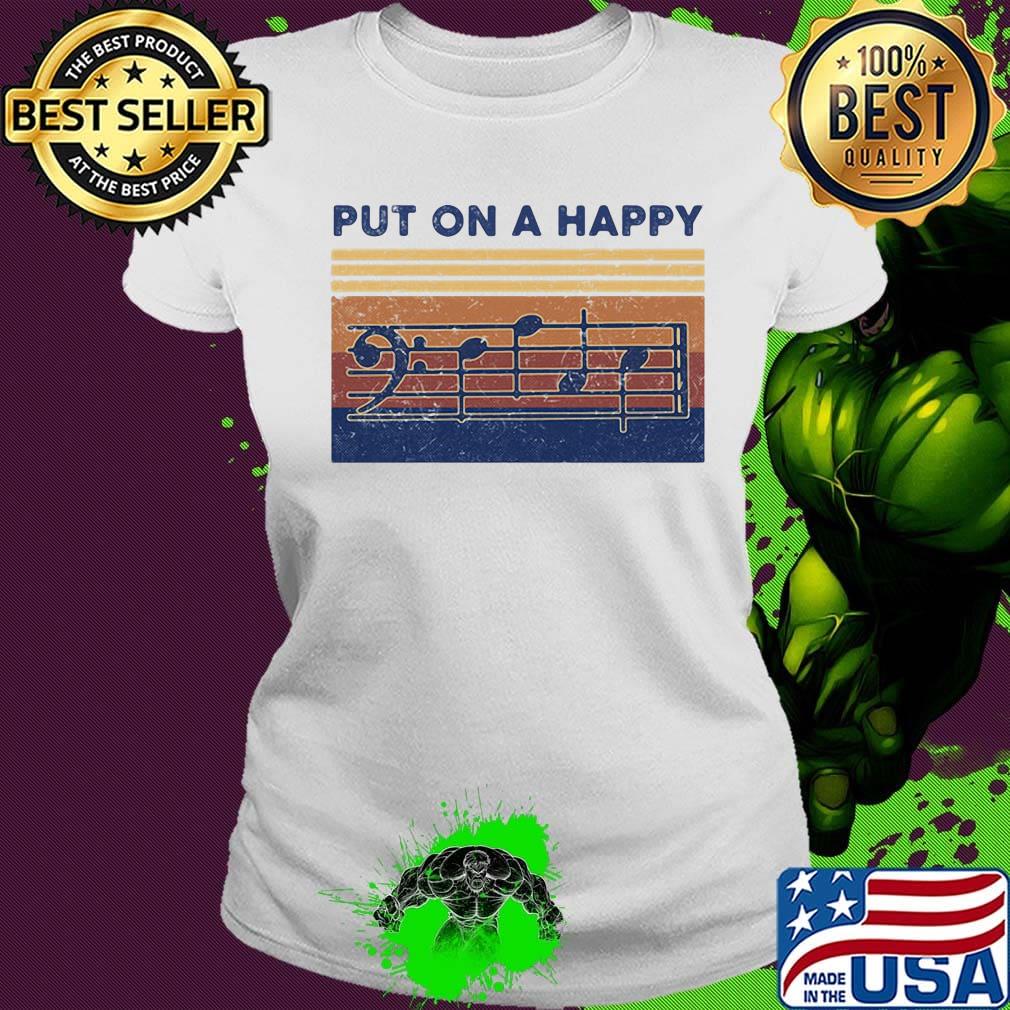 Put on a happy music vintage retro s Ladies tee Put on a happy music vintage retro s Ladies tee
