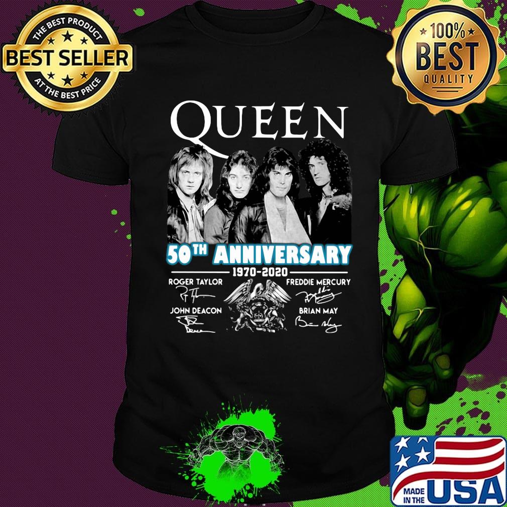Queen 50th anniversary 1970 2020 members signatures shirt